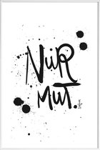 JUNIQE - Poster met kunststof lijst Nur Mut -20x30 /Wit & Zwart