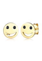 Elli Oorbellen Dames oorbellen Smiley Face Emoji met zirkonia steentjes in 925 Sterling Zilver