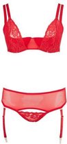 3 delige BH-Set Met Kwart Cups - Rood - 85 F/L