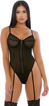 Nightly Hook Up Teddy - Black - Maat XL