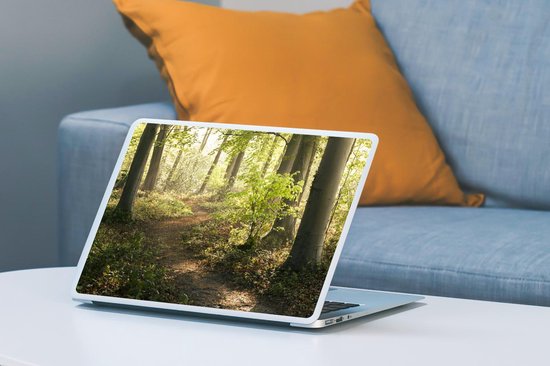 Sticker pour ordinateur portable - 13,3 pouces - Forêt - Arbres - Chemin - Soleil - Plantes - Feuilles - Nature - 31x22,5 cm - Autocollants pour ordinateur portable - Skin pour ordinateur portable - Housse