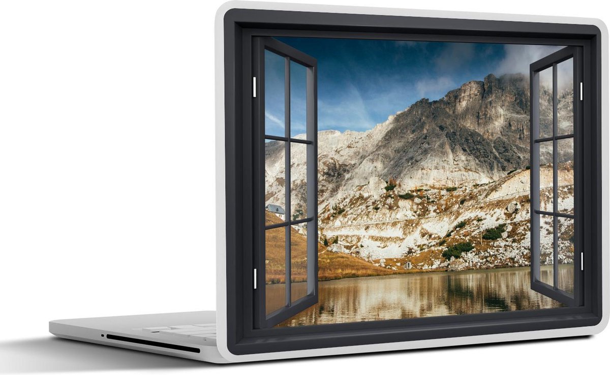 Laptop sticker - 11.6 inch - Doorkijk - Meer - Berg - 30x21cm - Laptopstickers - Laptop skin - Cover