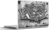 Laptop sticker - 11.6 inch - Kaart - Antiek - Zwart Wit - 30x21cm - Laptopstickers - Laptop skin - Cover