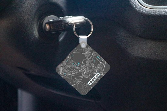 Porte-clés - Carte - Heerlen - Grijs - Blauw - Plastique - Plan de la ville