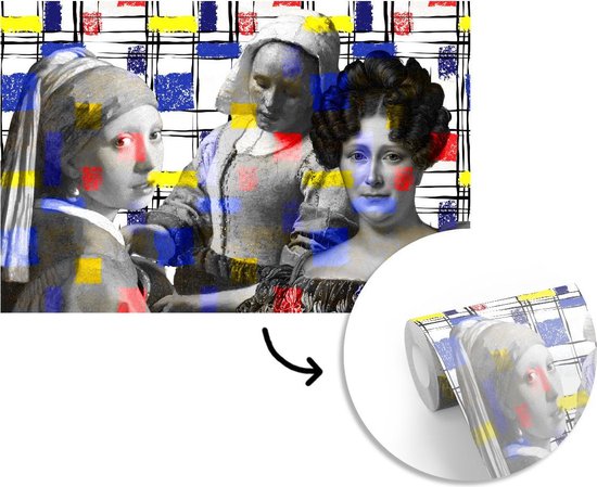 Papier peint - Collage de Papier peint photo - Mondrian - Peintures - Largeur 360 cm x Hauteur 240 cm