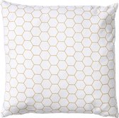 Dutch Decor HONINGRAAT - Sierkussen katoen 45x45 cm - wit - honingraat patroon - Inclusief binnenkussen