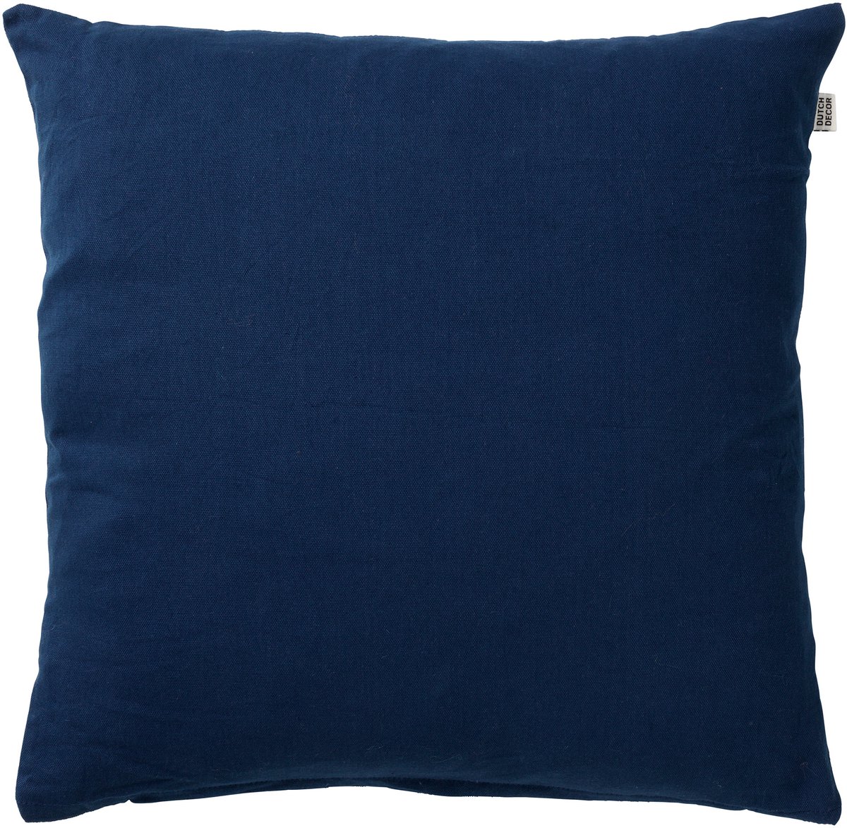 Dutch Decor JAMES - Kussenhoes 45x45 cm - duurzaam katoen - effen kleur - Insignia Blue - donkerblauw - met rits - zonder binnenkussen Marineblauw
