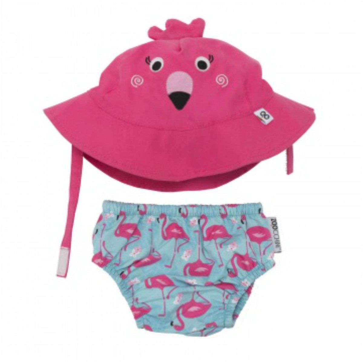 Zoocchini UV zwemluier setje Franny the Flamingo maat M (6-12 mnd)