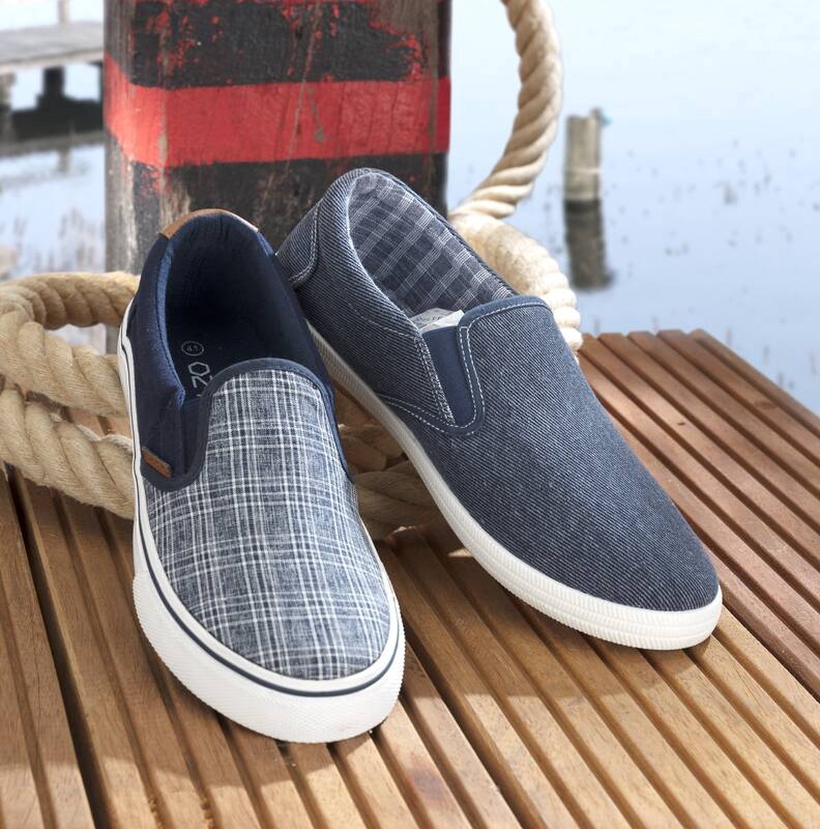 Canvas bootschoenen blauw geruit maat 43 | bol.com