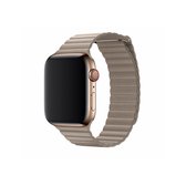 Devia bandje geschikt voor Apple Watch Bandje - Elegant Leren Loop 42/44mm - Beige