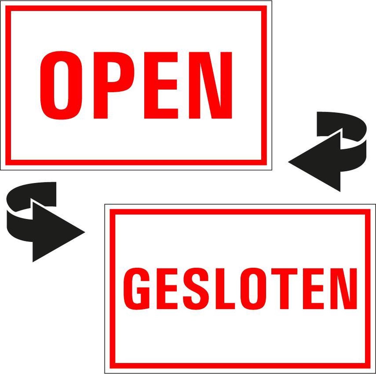 Open gesloten bordje - kunststof 200 x 125 mm | bol