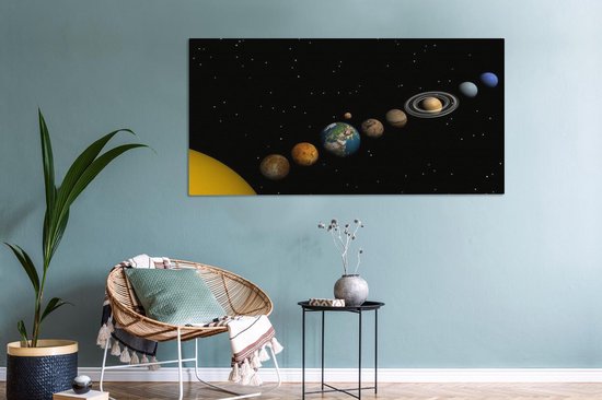 Conjonction au système solaire toile 2cm 160x80 cm - Tirage photo sur toile (Décoration murale salon / chambre) / Phénomènes naturels Peintures sur toile