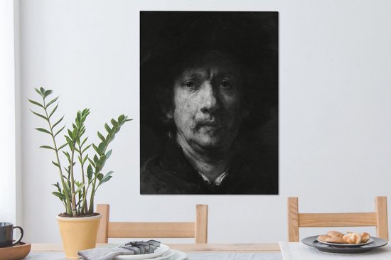 Peintures sur toile - Autoportrait - Rembrandt van Rijn - 60x80 cm - Décoration murale