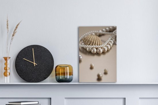 Toile - Gros plan d'un collier de perles - 20x30 cm - Décoration