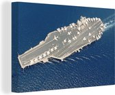 Tableau sur toile Porte-avions vue à vol d'oiseau - 180x120 cm - Décoration murale XXL