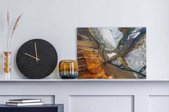 Vue aérienne de la chaîne de montagnes sur toile 2cm 40x30 cm - petit - Tirage photo sur toile (Décoration murale salon / chambre)
