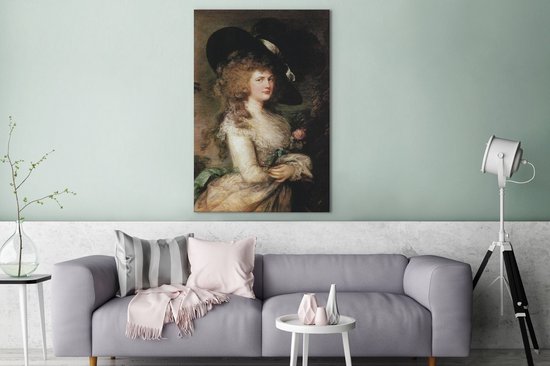 Georgiana Cavendish Duchesse de Devonshire - peinture de Thomas Gainsborough 80x120 cm - Tirage photo sur toile (Décoration murale murale salon / chambre)