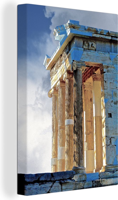 Canvas Schilderij Griekse tempel - 20x30 cm - Wanddecoratie | bol.com