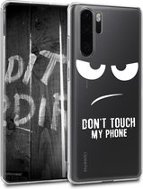 kwmobile telefoonhoesje voor Huawei P30 Pro - Hoesje voor smartphone in wit / transparant - Don't Touch My Phone design