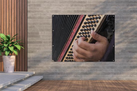 Décoration murale' extérieur Gros plan des clés sur un accordéon - 160x120  cm | bol.com