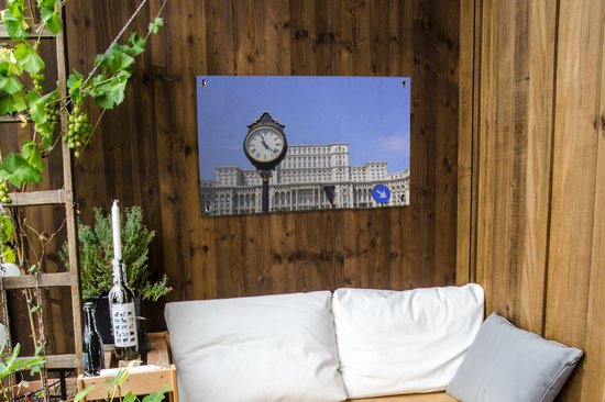 Le bâtiment du parlement roumain à Bucarest affiche de jardin 90x60 cm - toile de jardin / toile d'extérieur / Peintures pour l'extérieur (décoration de jardin)