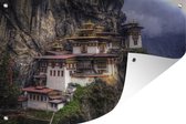 Tuinposter - Tuindoek - Tuinposters buiten - Boeddhistische tempel op berg in Bhutan - 120x80 cm - Tuin
