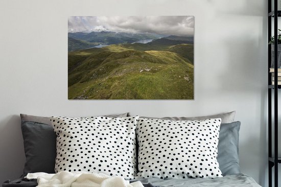 Vallées vertes du parc national du Loch Lomond et des Trossachs en Ecosse Toile 90x60 cm - Tirage photo sur toile (Décoration murale salon / chambre)