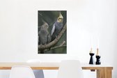 Canvas Schilderij Paar valkparkieten in het wild - 40x60 cm - Wanddecoratie