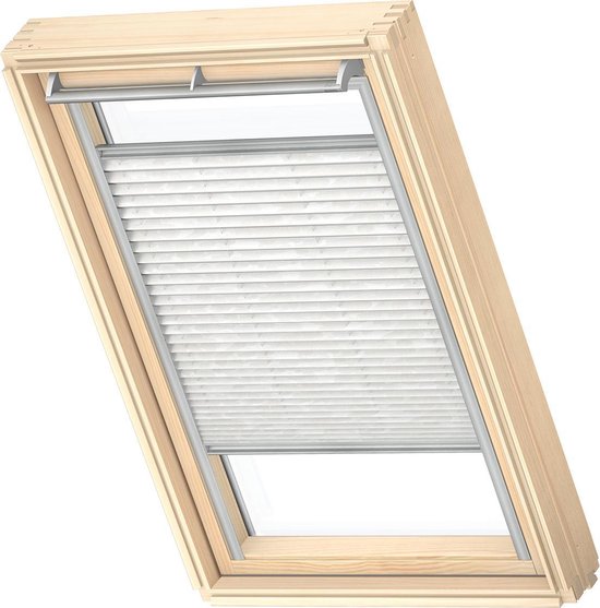 VELUX Origineel Plisségordijn (FHL), Zilveren Kozijn, Classic Wit