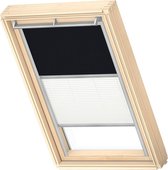 VELUX Origineel Verduisterend Rolgordijn Plus Plissé (DFD), Zilveren Kozijn, M06, 306, Black