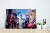 Canvas Schilderij Kleurrijke straten van het Japanse Osaka - 30x20 cm - Wanddecoratie