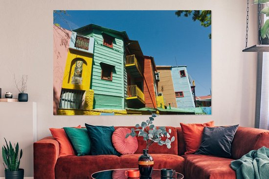 Journée ensoleillée dans le quartier argentin de la Boca Toile 180x120 cm - Tirage photo sur Toile (Décoration murale salon / chambre) XXL / Groot format!