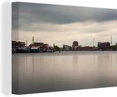 Canvas Schilderij Skyline - Haarlem - Water - 120x80 cm - Wanddecoratie