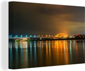 Éclairage coloré dans la ville néerlandaise de Nimègue Toile 60x40 cm - Tirage photo sur toile (Décoration murale salon / chambre) / villes européennes Peintures sur toile