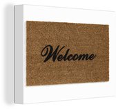 Un tapis de bienvenue sur toile blanche 80x60 cm - Tirage photo sur toile (Décoration murale salon / chambre)