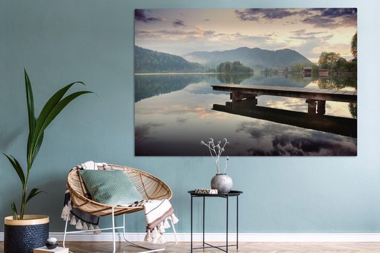 Une belle vue sur la toile de la jetée 180x120 cm - Tirage photo sur toile (Décoration murale salon / chambre) XXL / Groot format!