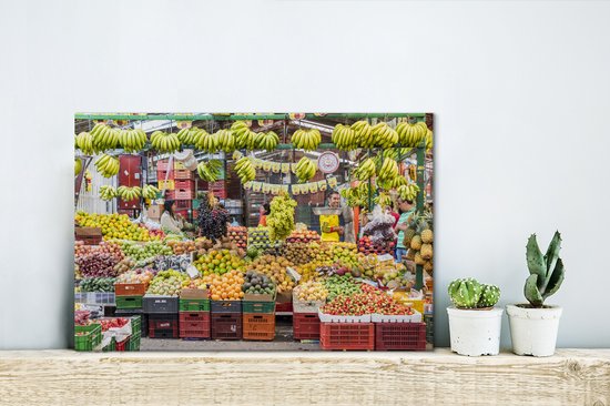 Un étal de fruits et légumes frais sur le marché en Colombie toile 30x20 cm - petit - Tirage photo sur toile (Décoration murale salon / chambre)