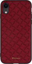 DZGOGO Yago Series Case PU leder stiksel grid iPhone XR - Rood