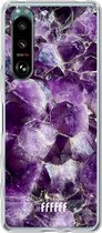 6F hoesje - geschikt voor Sony Xperia 5 III -  Transparant TPU Case - Purple Geode #ffffff
