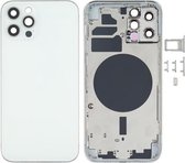 Behuizingsdeksel aan de achterkant met SIM-kaarthouder & zijkleppen & cameralens voor iPhone 12 Pro (wit)
