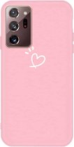 Voor Samsung Galaxy Note20 Ultra Three Dots Love-heart Pattern Frosted TPU beschermhoes (roze)