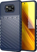 Voor Xiaomi Poco X3 NFC Thunderbolt Shockproof TPU Soft Case (blauw)