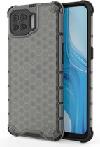 Voor OPPO Reno4 Lite schokbestendige honingraat pc + TPU-hoes (grijs)