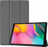 Custer Texture Horizontale Flip PU lederen tas voor Galaxy Tab A 10.1 2019 (T515 / T510), met drie-vouwbare houder en slaap- / wekfunctie (grijs)