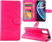 Voor OPPO Realme X7 Crazy Horse Textuur Lederen Horizontale Flip Beschermhoes met Houder & Kaartsleuven & Portemonnee & Fotolijst (Rose Rood)