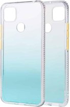 Voor Geschikt voor Xiaomi Redmi 9C Gradient Shockproof TPU Case met afneembare knoppen (groen)