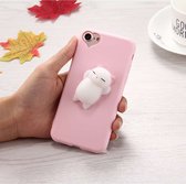 For  iPhone 8 & 7  3D Little Bear Pink Ears patroon Squeeze Relief Squishy Dropproof beschermings Back Cover hoesje