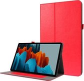 Voor Samsung Galaxy Tab S7 + T970 / T976B 2-vouwbare zakelijke horizontale flip PU lederen tas met kaartsleuven en houder (rood)