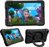 Voor Galaxy Tab A 8.4 (2020) T307 PC + siliconen schokbestendige combinatiebehuizing met 360 graden roterende houder en handgreep (zwart)
