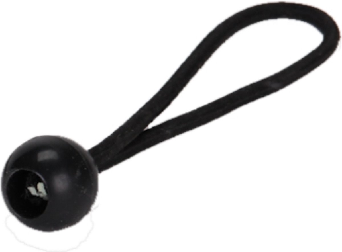 Elastiek met balletje bungee ball zwart 18cm 10st.